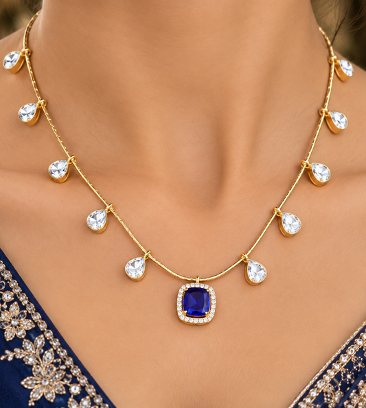 Pure Blue Designer Neckline