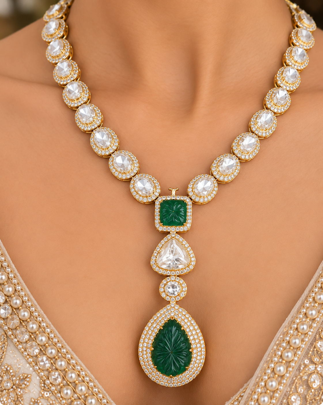Pure Silver Designer Necklace set