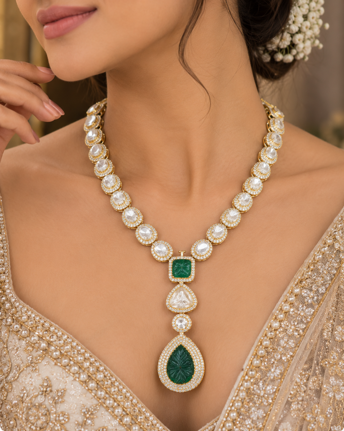 Pure Silver Designer Necklace set
