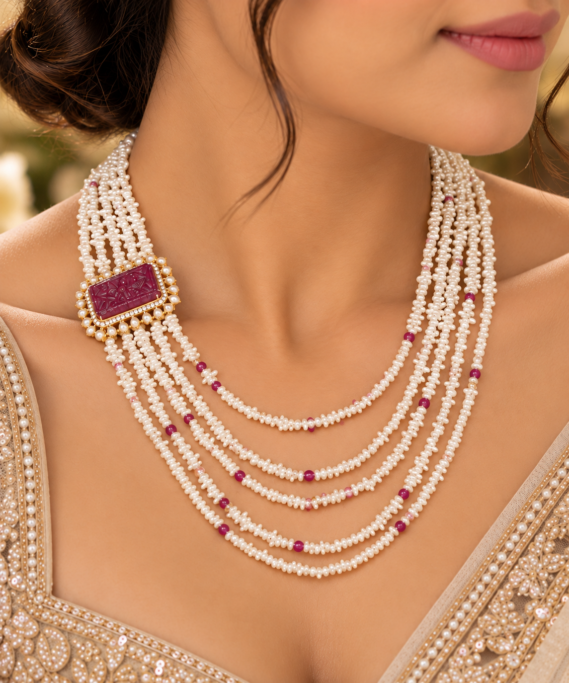 925 Silver Ruby Gemstone Necklace Jewelry