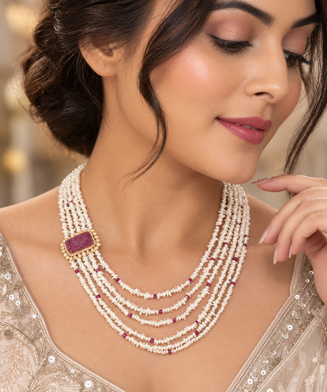 925 Silver Ruby Gemstone Necklace Jewelry