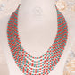 Natural Coral & Green Onyx Gemstone Beads Necklace Jewelry