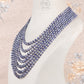 Natural Iolite & Pearl Gemstone Pumpkin Beads Necklace Jewelry