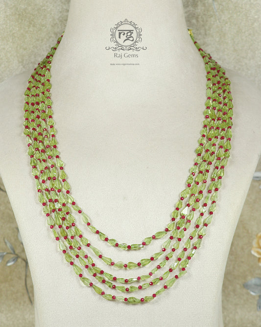 Natural Peridot Gemstone Beads Necklace Jewelry QC1