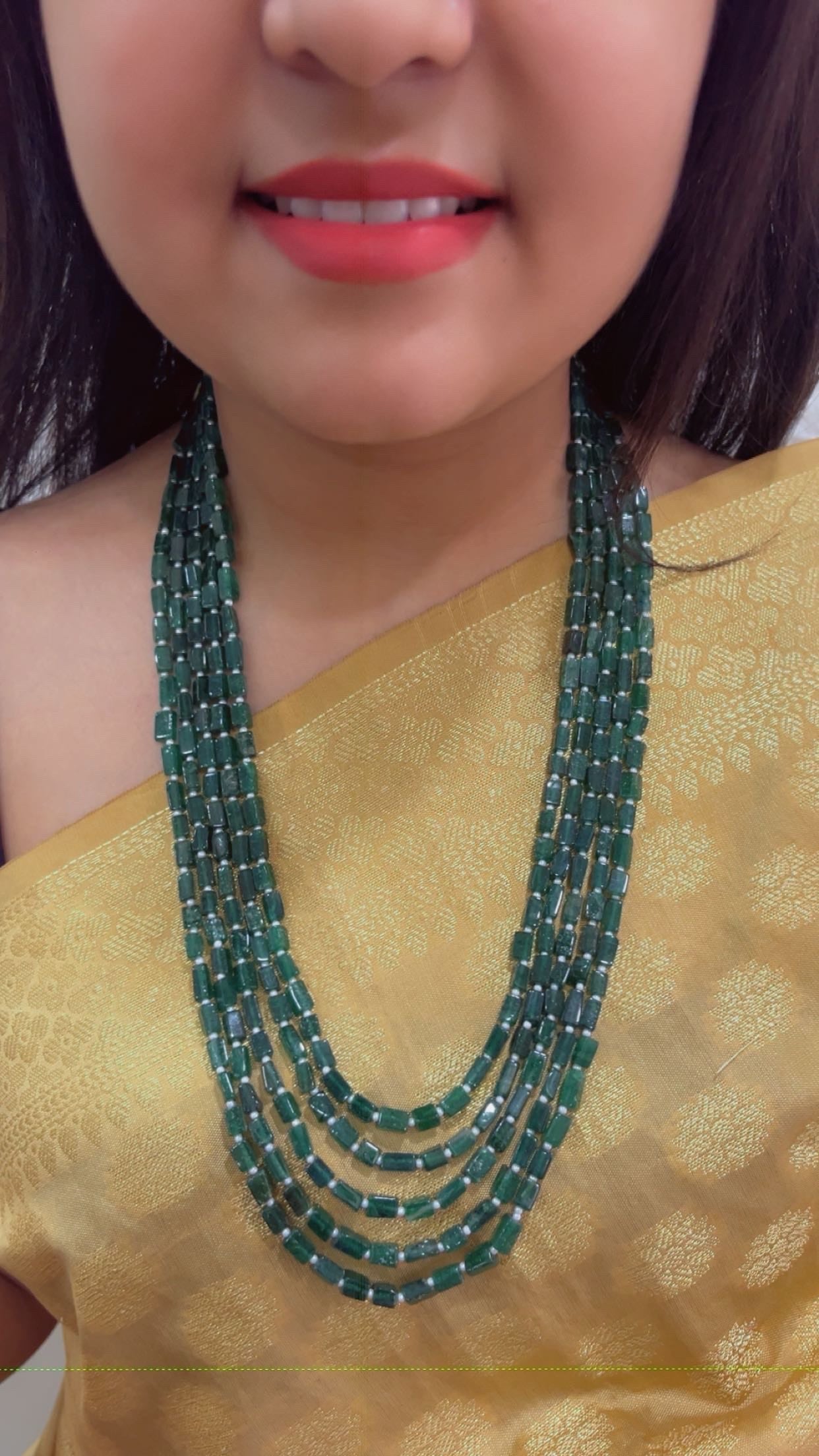 Natural Green Quartz And Pearl gemstone Beads Necklace Jewelry