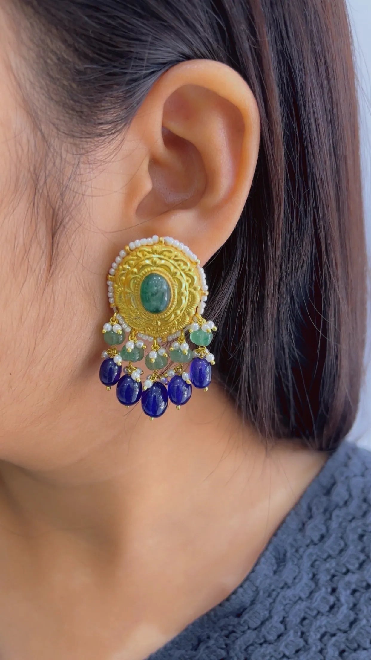 Designer 22k Gold Hallmarked Earrings