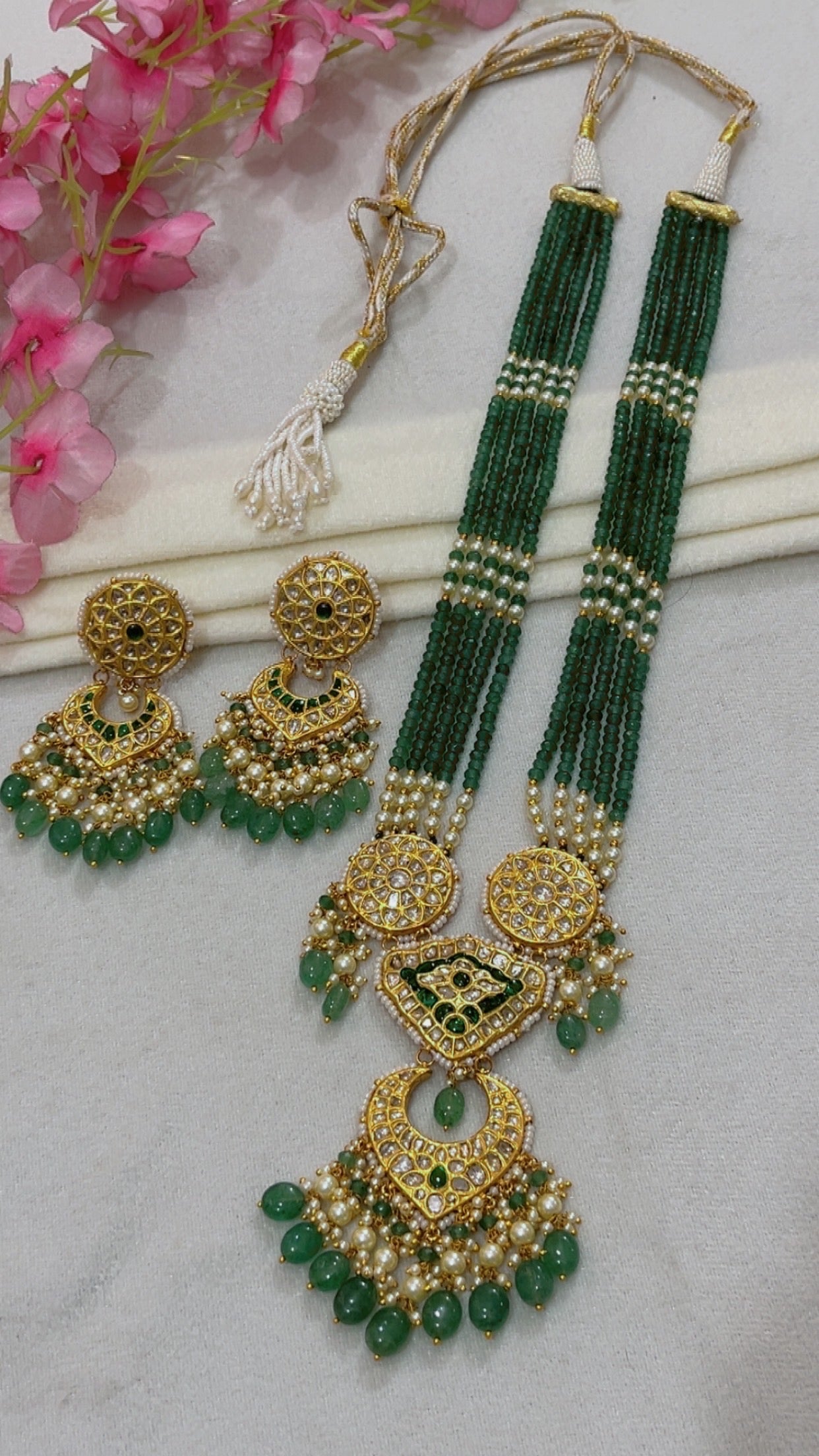 22K Gold Hallmarked Diamond Polki Necklace Jewelry