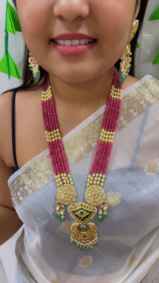 22K Gold Hallmarked Diamond Polki Necklace Jewelry