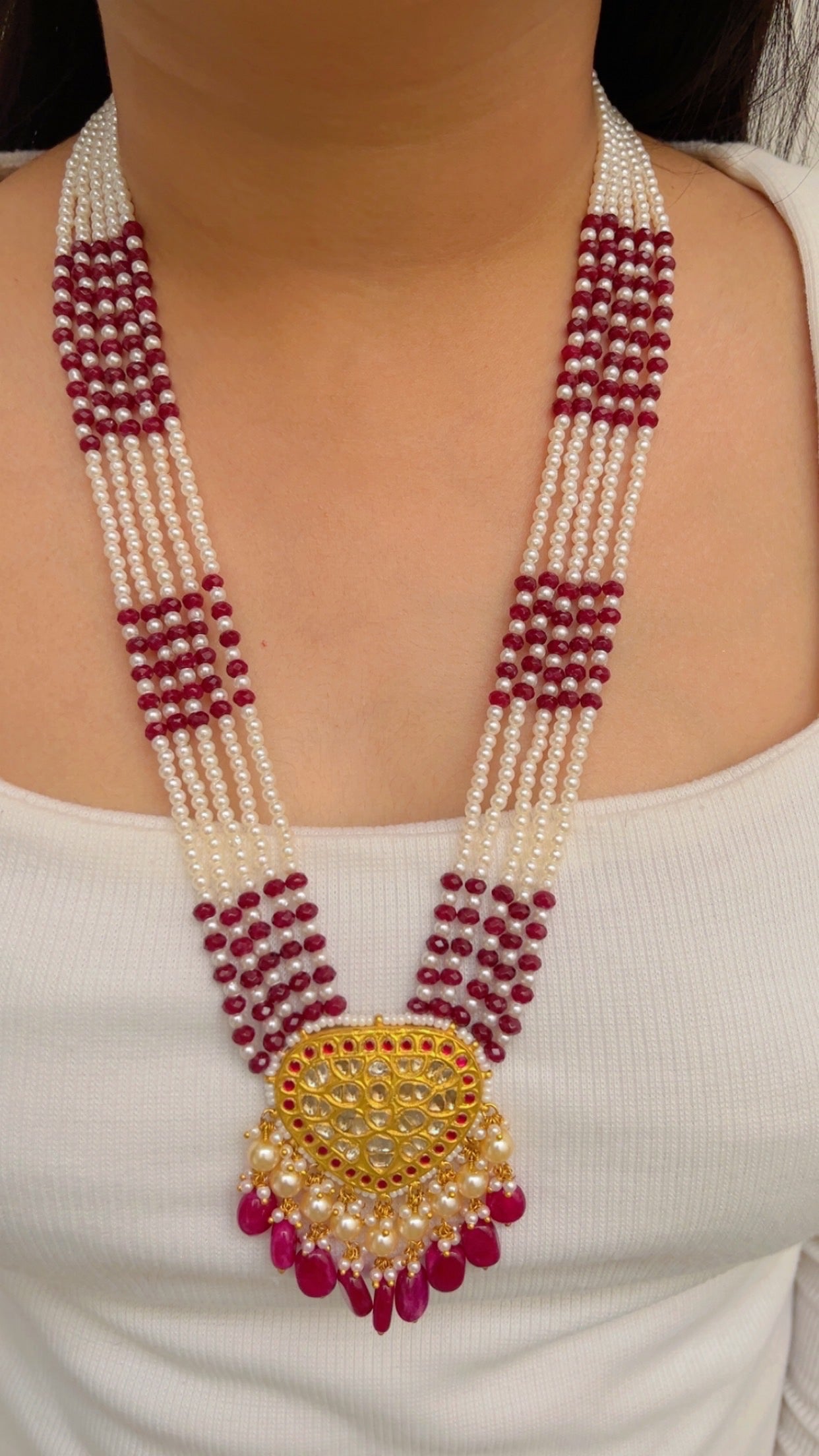 22K Gold Hallmarked Diamond Polki Necklace Jewelry