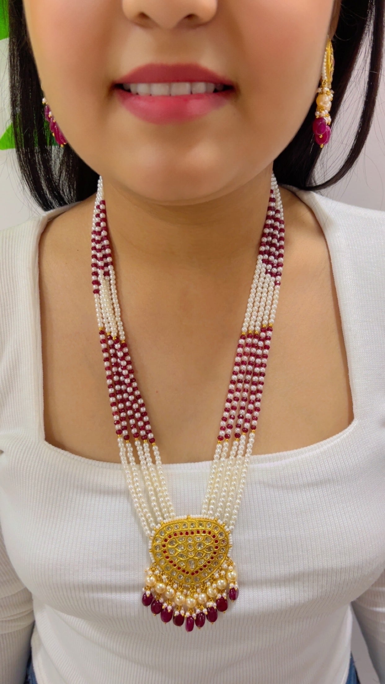 22K Gold Hallmarked Diamond Polki Necklace Jewelry