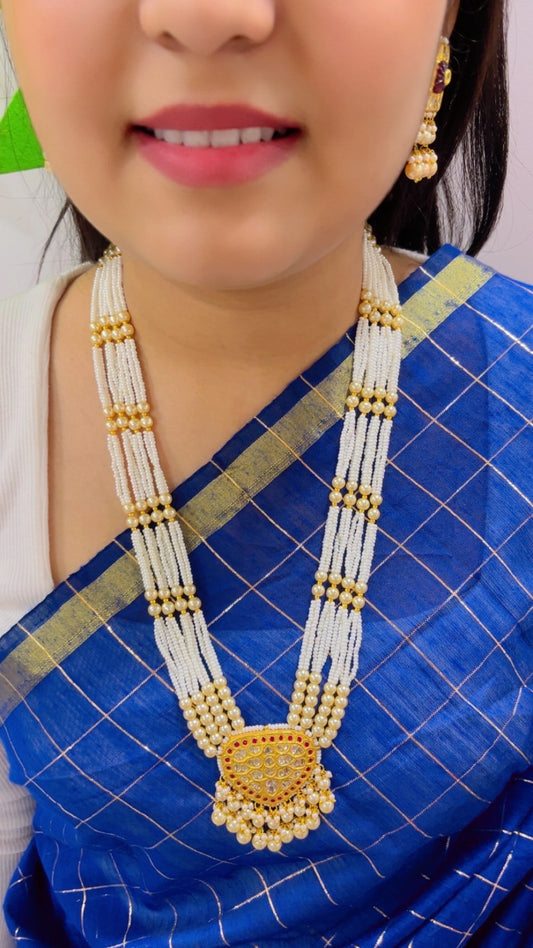 22K Gold Hallmarked Diamond Polki Necklace Jewelry