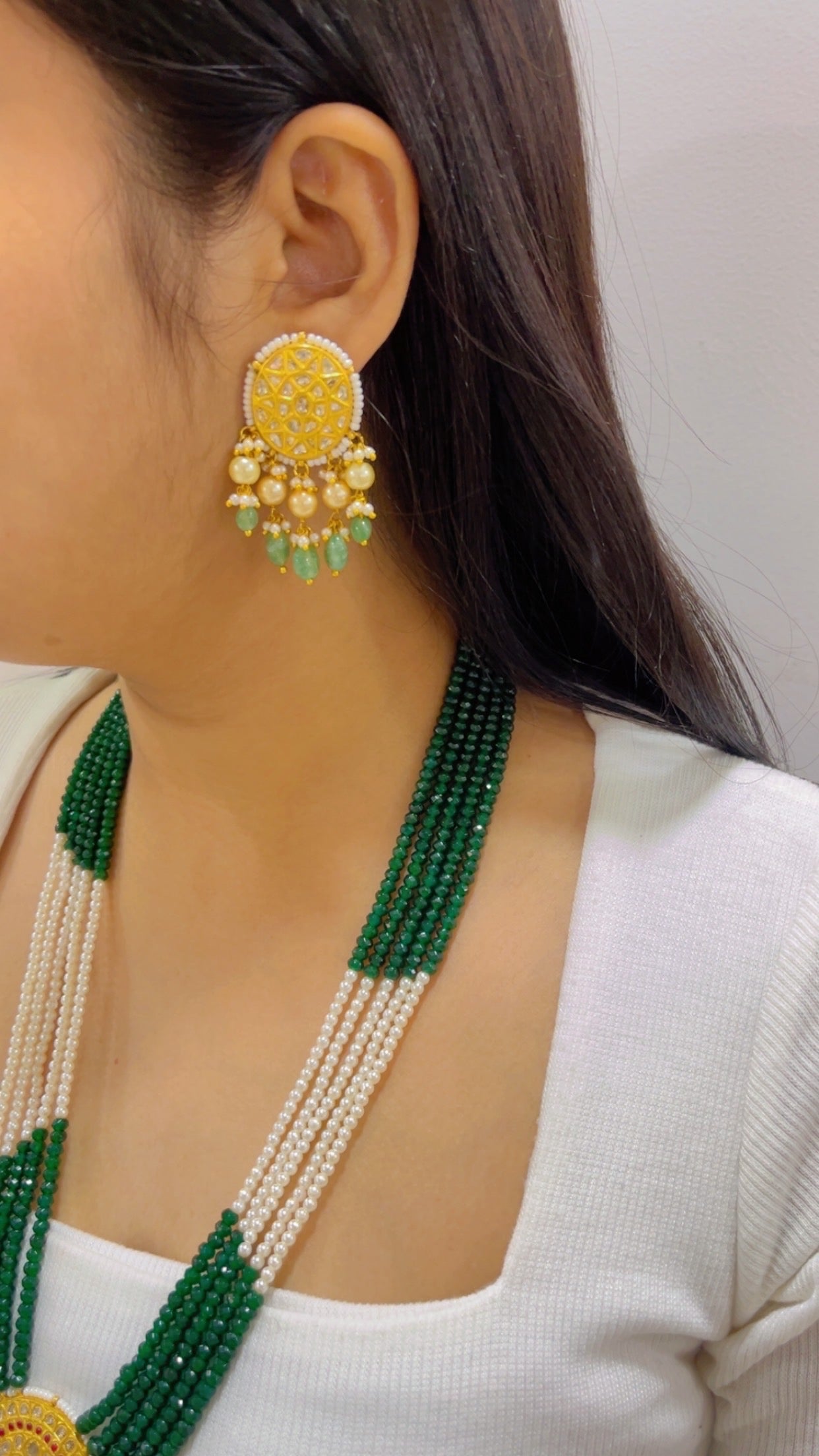 22K Gold Hallmarked Diamond Polki Necklace Jewelry