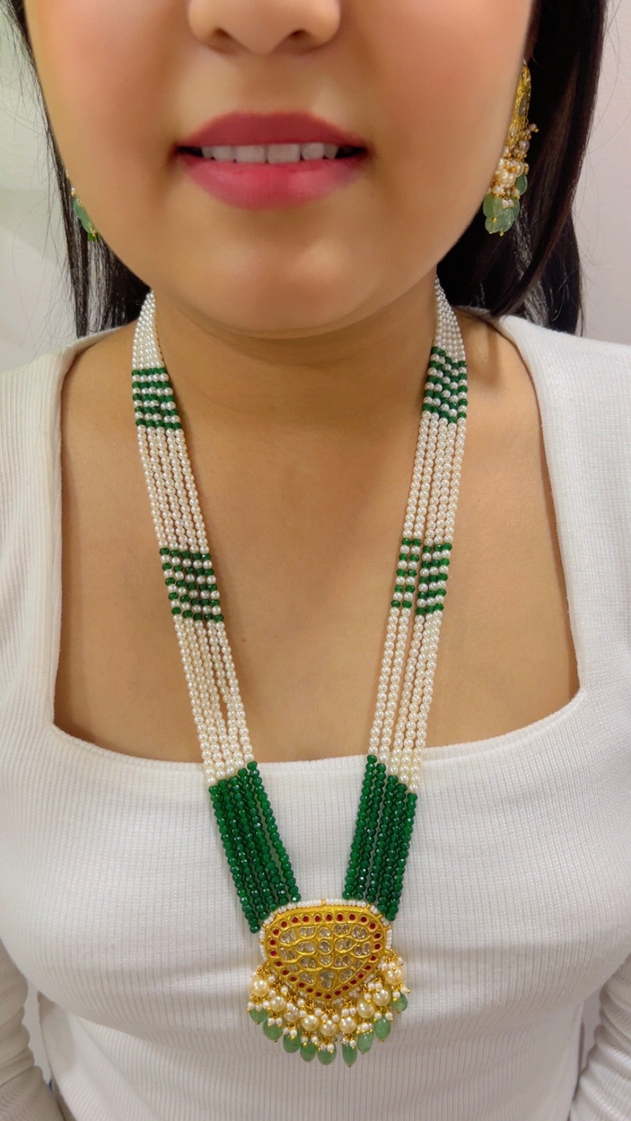 22K Gold Hallmarked Diamond Polki Necklace Jewelry