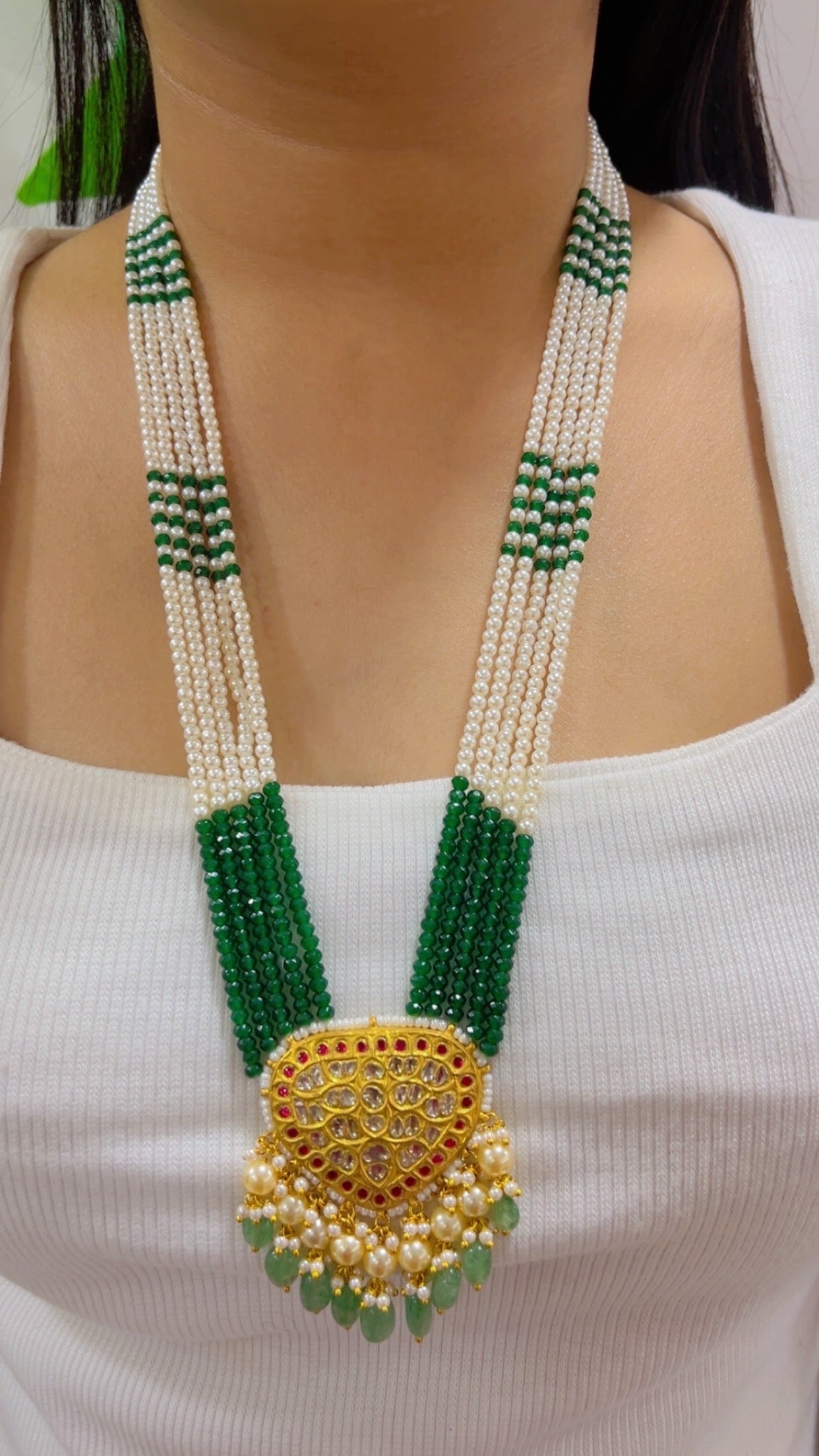 22K Gold Hallmarked Diamond Polki Necklace Jewelry