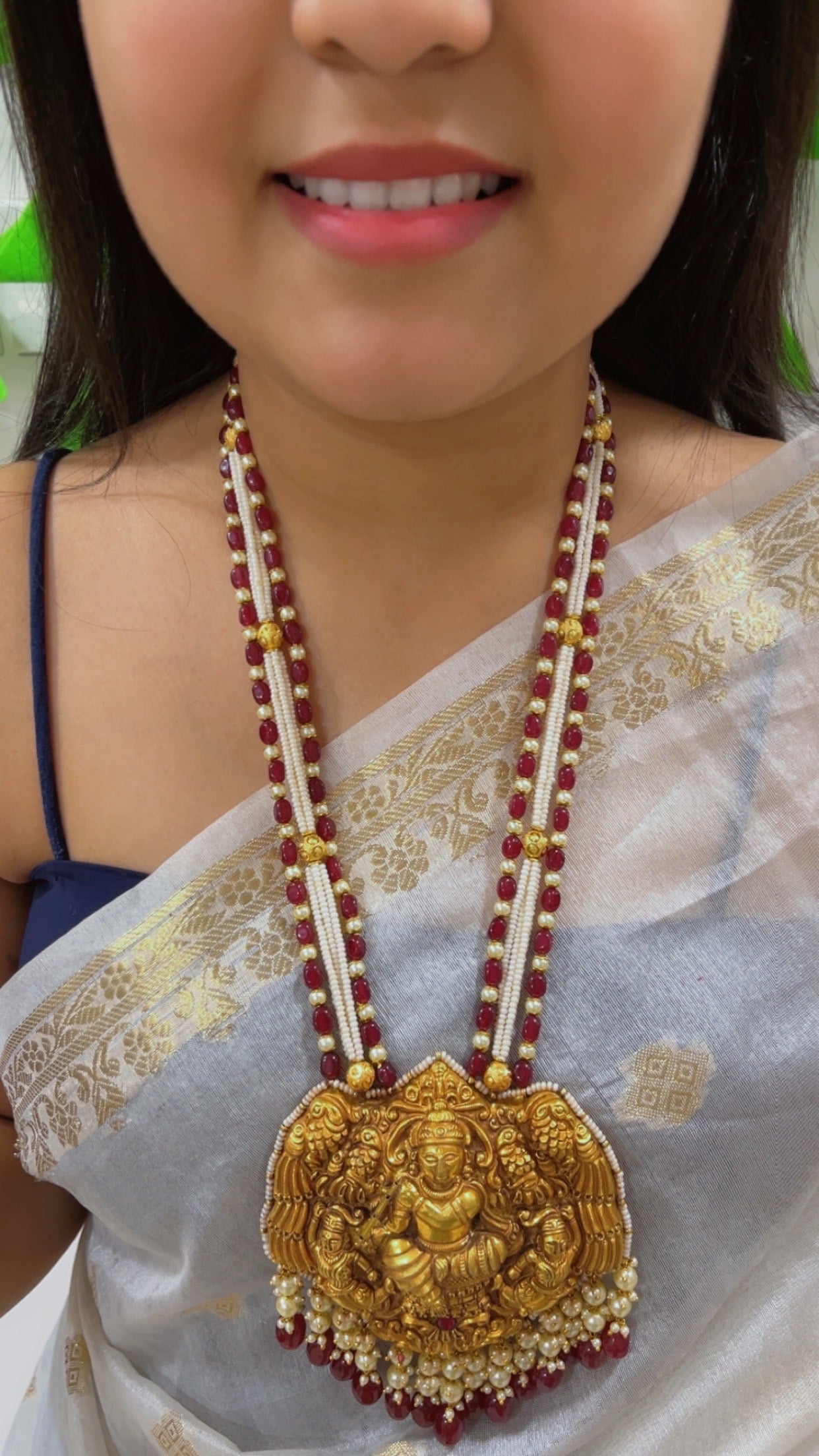 22K Gold Hallmarked Diamond Polki Necklace Jewelry