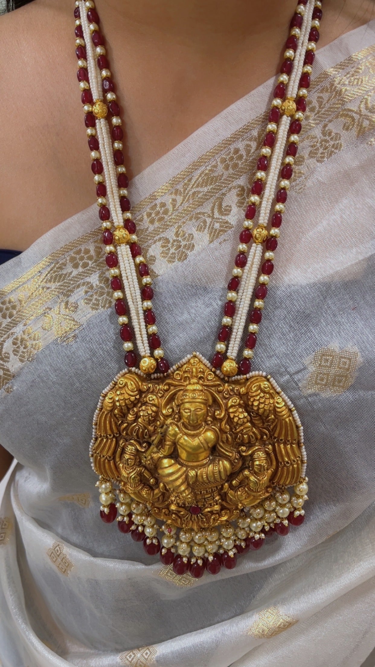 22K Gold Hallmarked Diamond Polki Necklace Jewelry
