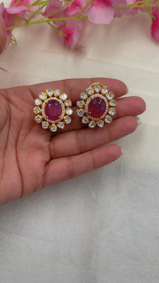 Designer 925 Silver Natural Ruby Earrings