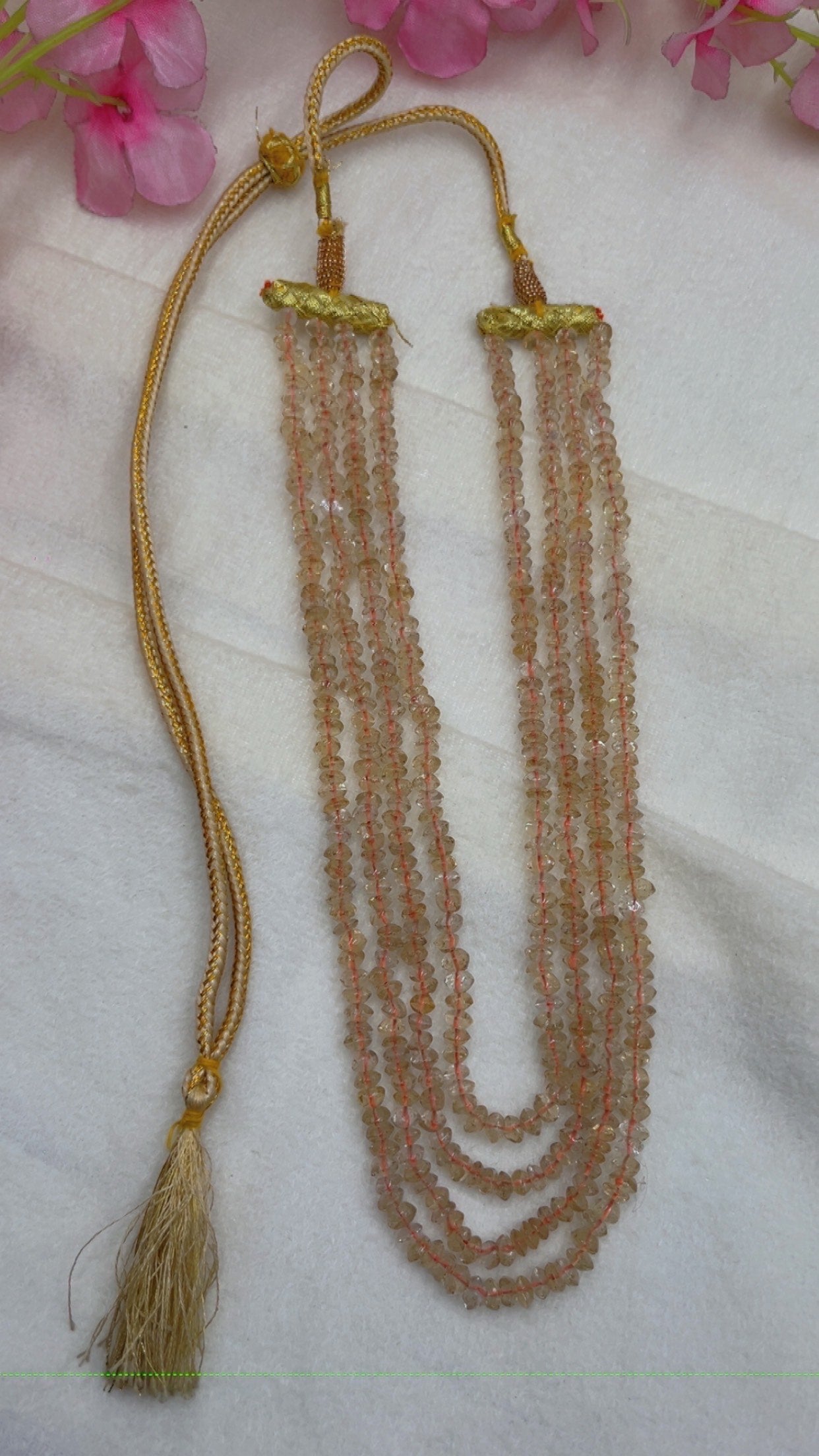 Natural Citrine Gemstone Beads Necklace Jewelry QC1