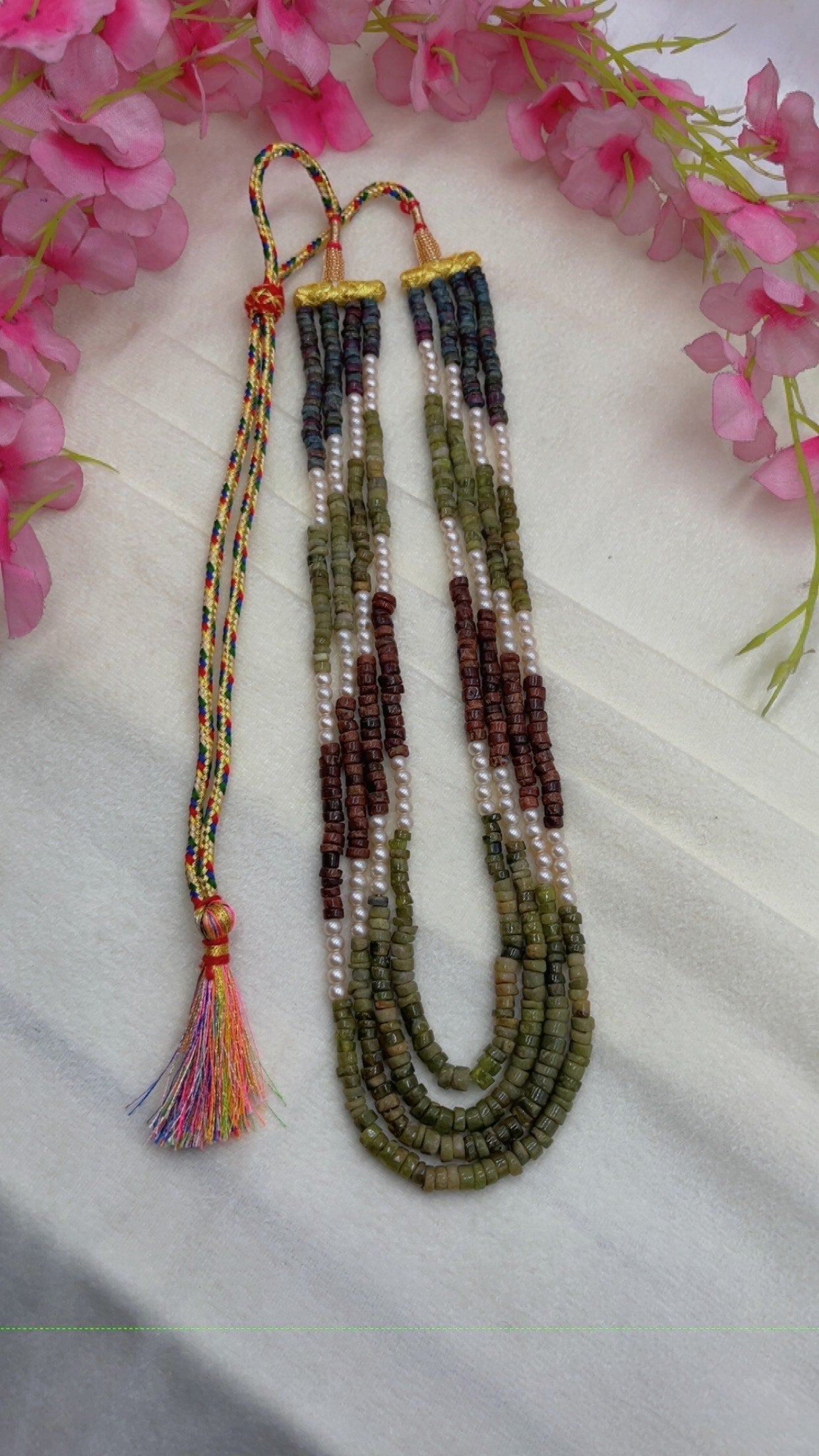 Natural Multi Gemstone Beads Necklace Jewelry QC1