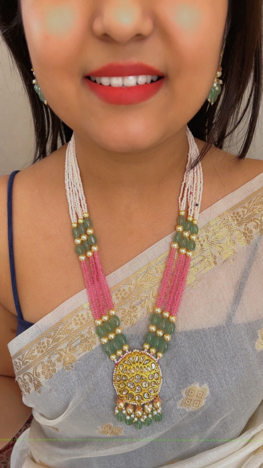 22K Gold Hallmarked Diamond Polki  Necklace Jewelry