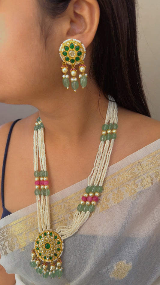 22K Gold Hallmarked Diamond Polki  Necklace Jewelry