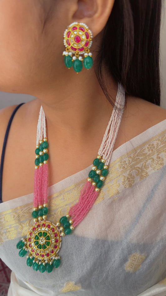 22K Gold Hallmarked Diamond Polki  Necklace Jewelry