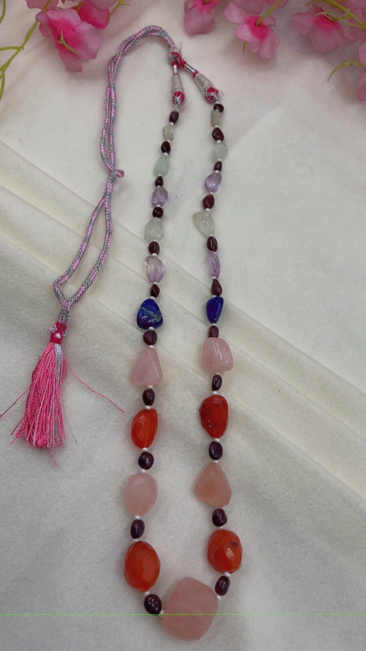 Natural Multi Gemstone Tumble Gemstone Beads Necklace Jewelry