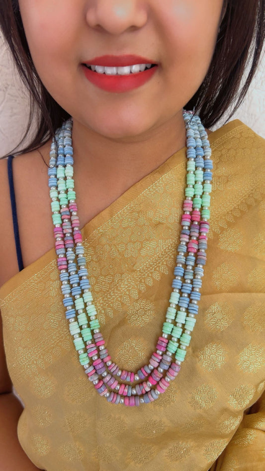 Natural Multi Opal Gemstone Beads Necklace Jewelry