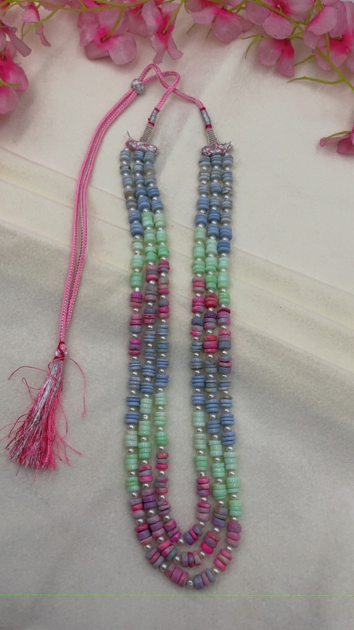 Natural Multi Opal Gemstone Beads Necklace Jewelry