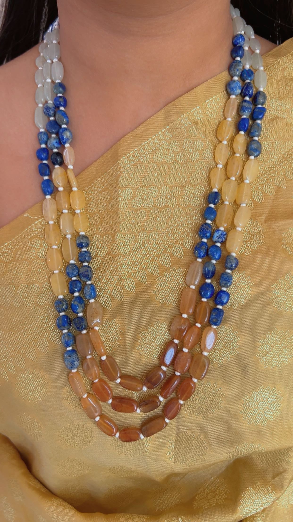 Natural Multi Gemstone Beads Necklace Jewelry