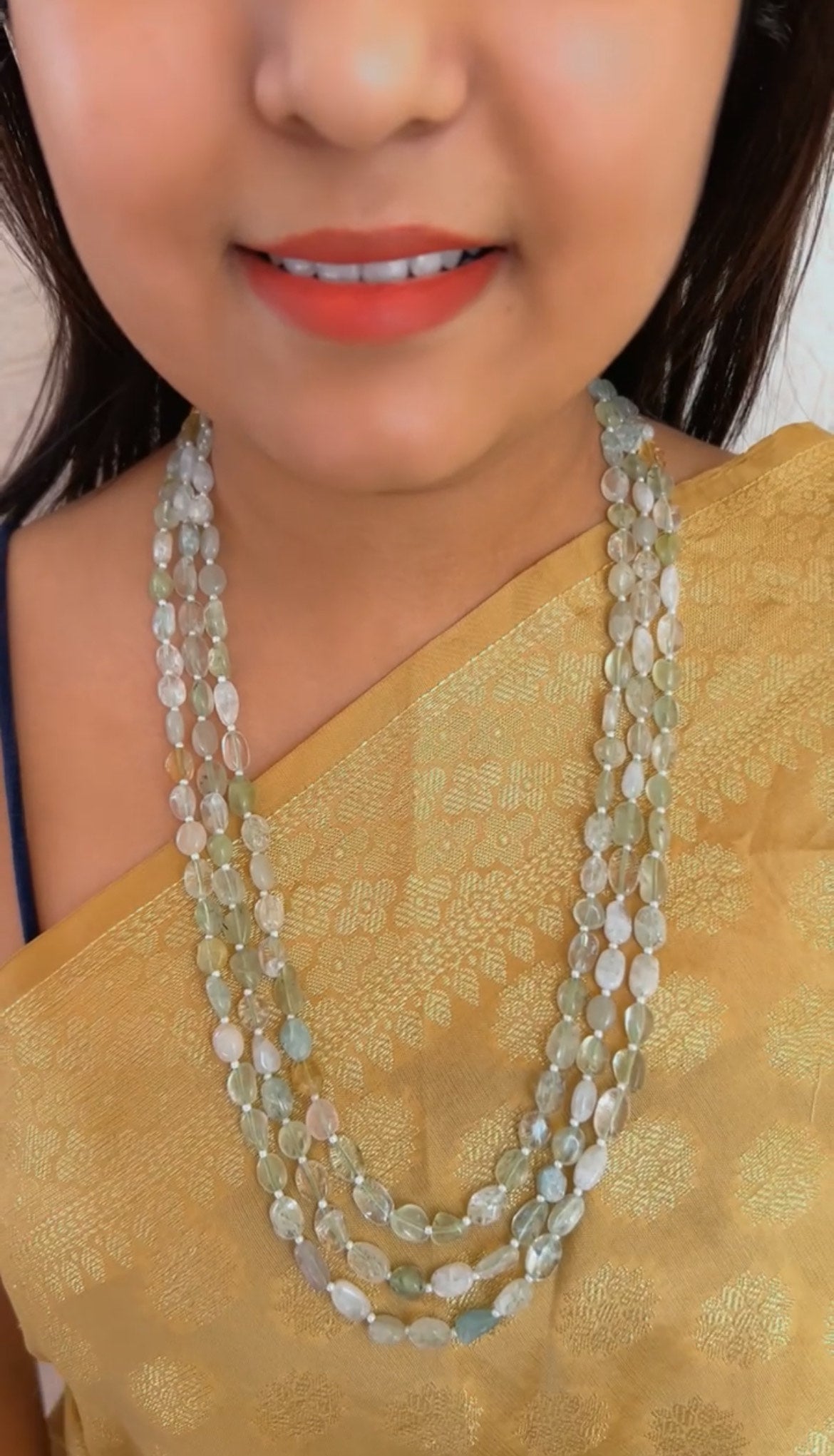 Natural Fluorite Gemstone Beads Necklace Jewelry