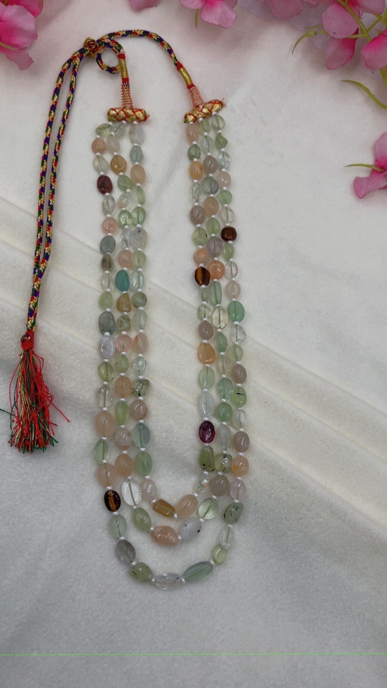 Natural Multi Quartz Gemstone Beads Necklace Jewelry