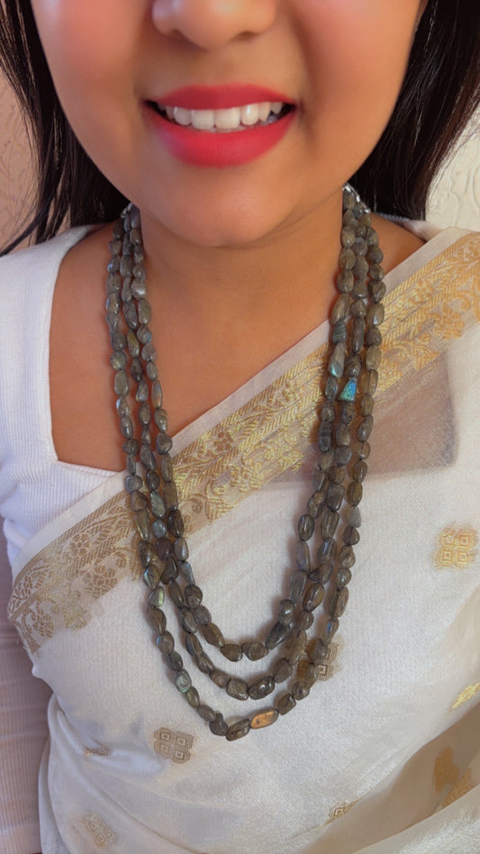 Natural Labradorite Gemstone Beads Necklace Jewelry