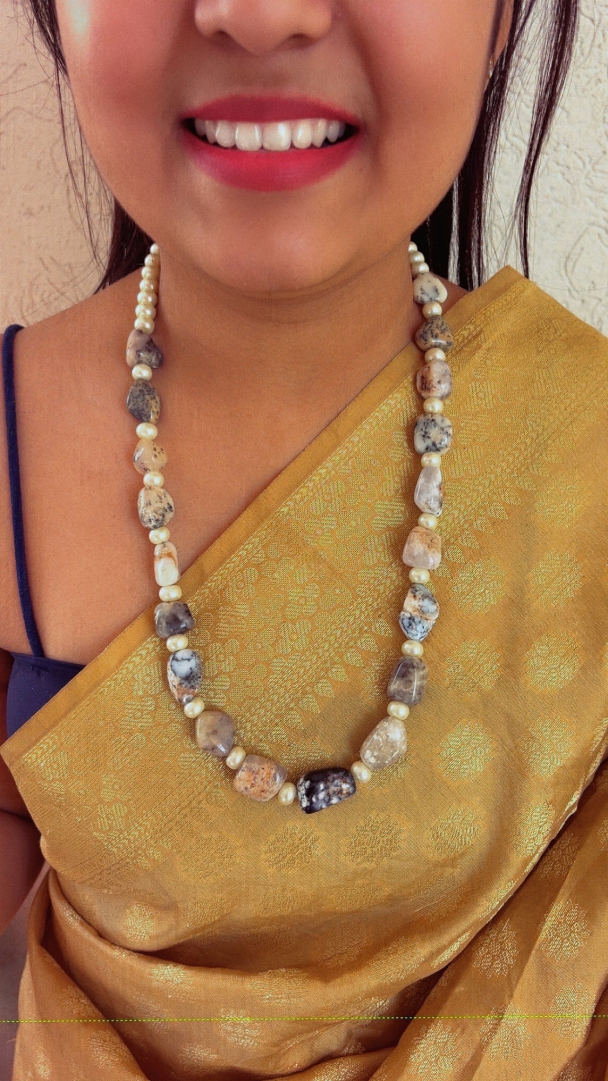 Natural Opal Gemstone Beads Necklace Jewelry