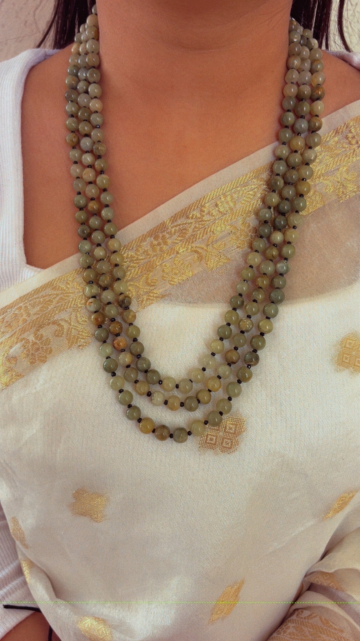 Natural Cat's Eye Gemstone Beads Necklace Jewelry