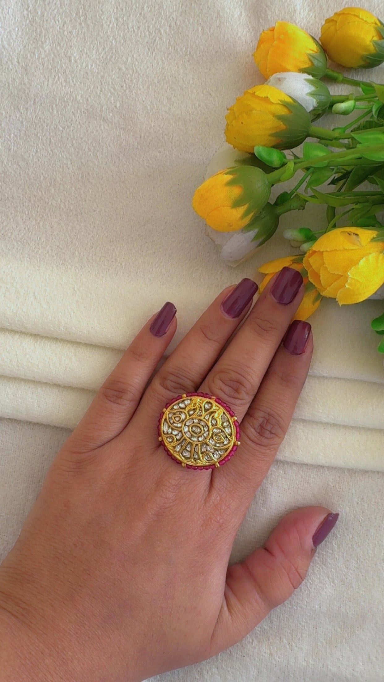 Designer 22k Gold Hallmarked Adjustable Ring