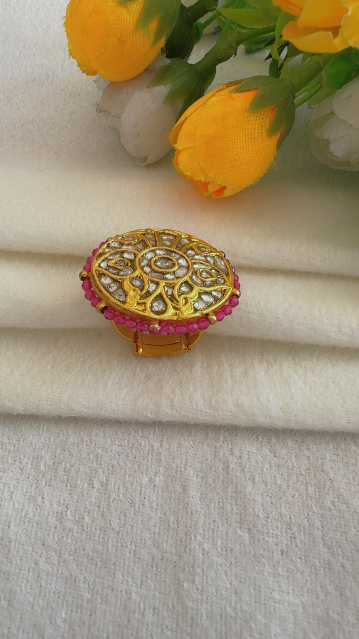 Designer 22k Gold Hallmarked Adjustable Ring