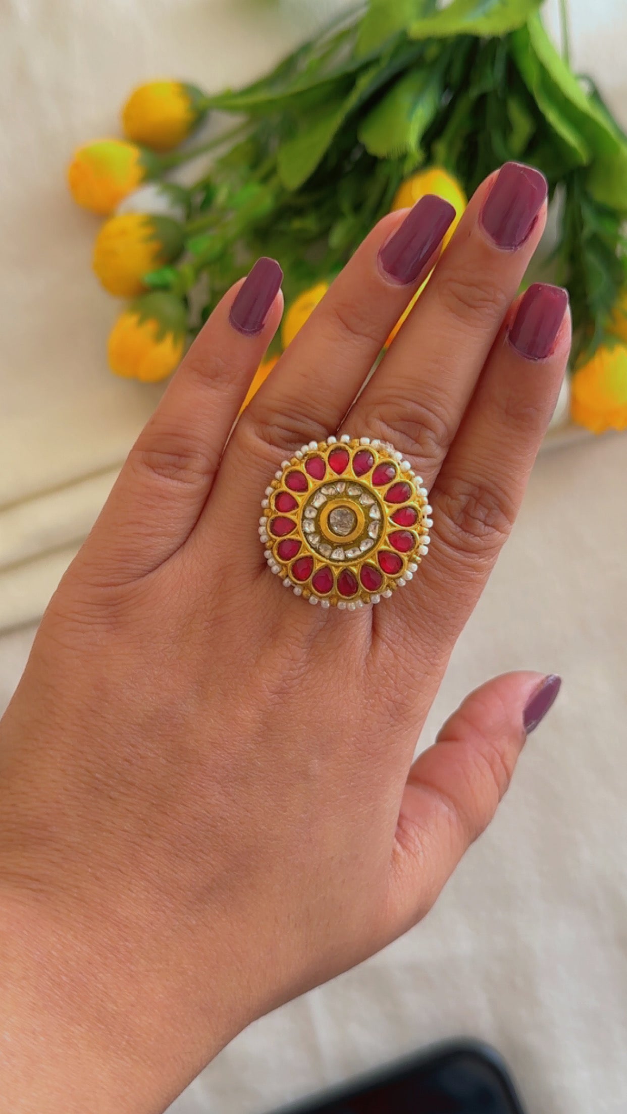 Designer 22k Gold Hallmarked Adjustable Ring