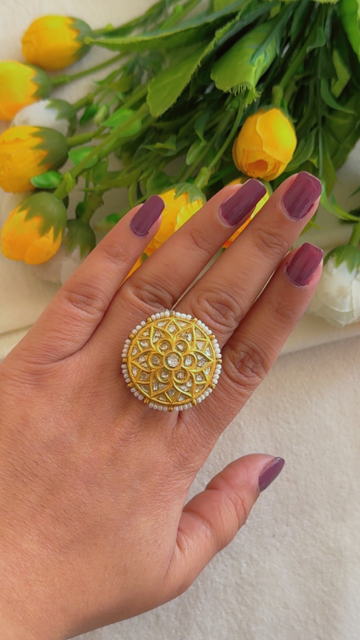 Designer 22k Gold Hallmarked Adjustable Ring