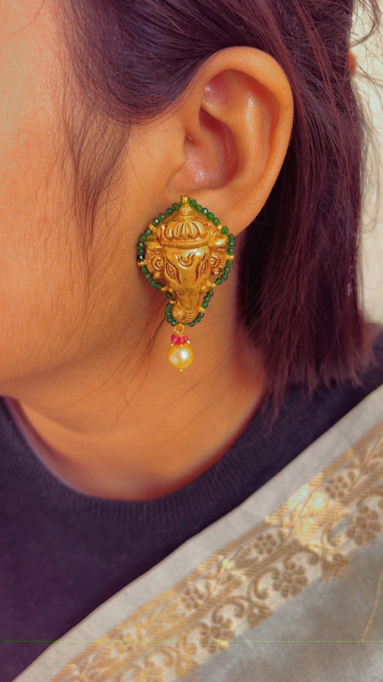 Designer 22k Gold Hallmarked Earrings