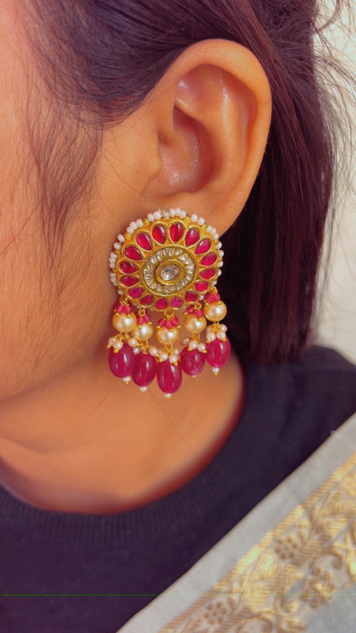 Designer 22k Gold Hallmarked Earrings