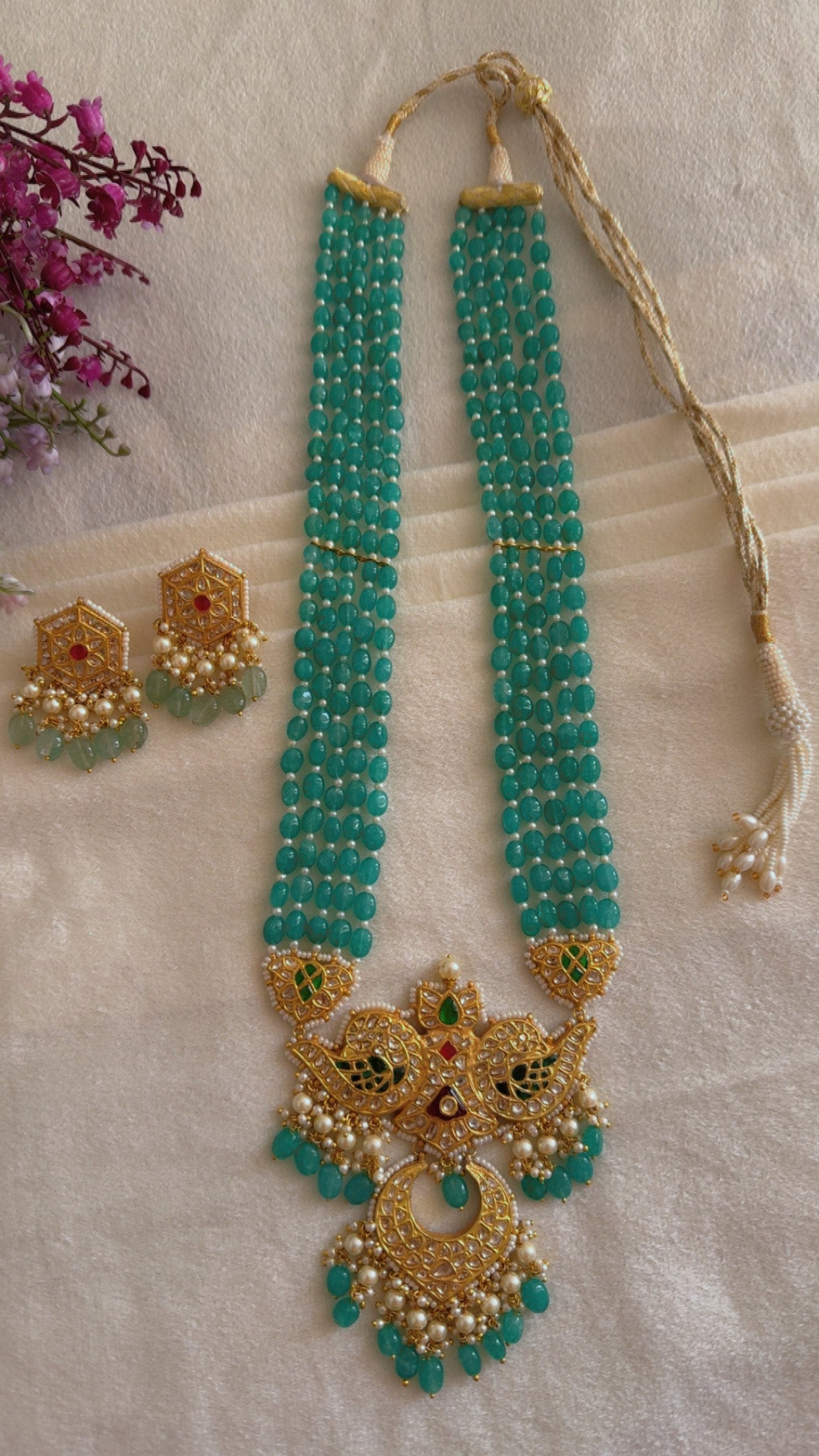 22K Gold Hallmarked Diamond Polki Necklace Jewelry