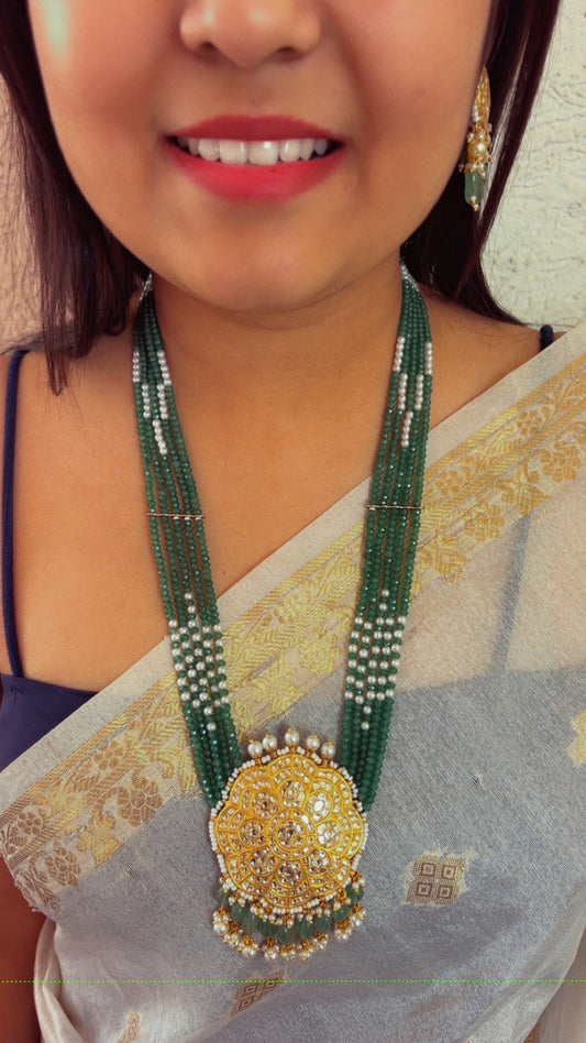 22K Gold Hallmarked Diamond Polki Necklace Jewelry