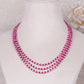 Pink Ruby & Pearl Gemstone Beads Necklace Imitation