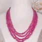 Natural Ruby Gemstone Oval Beads Necklace Jewelry
