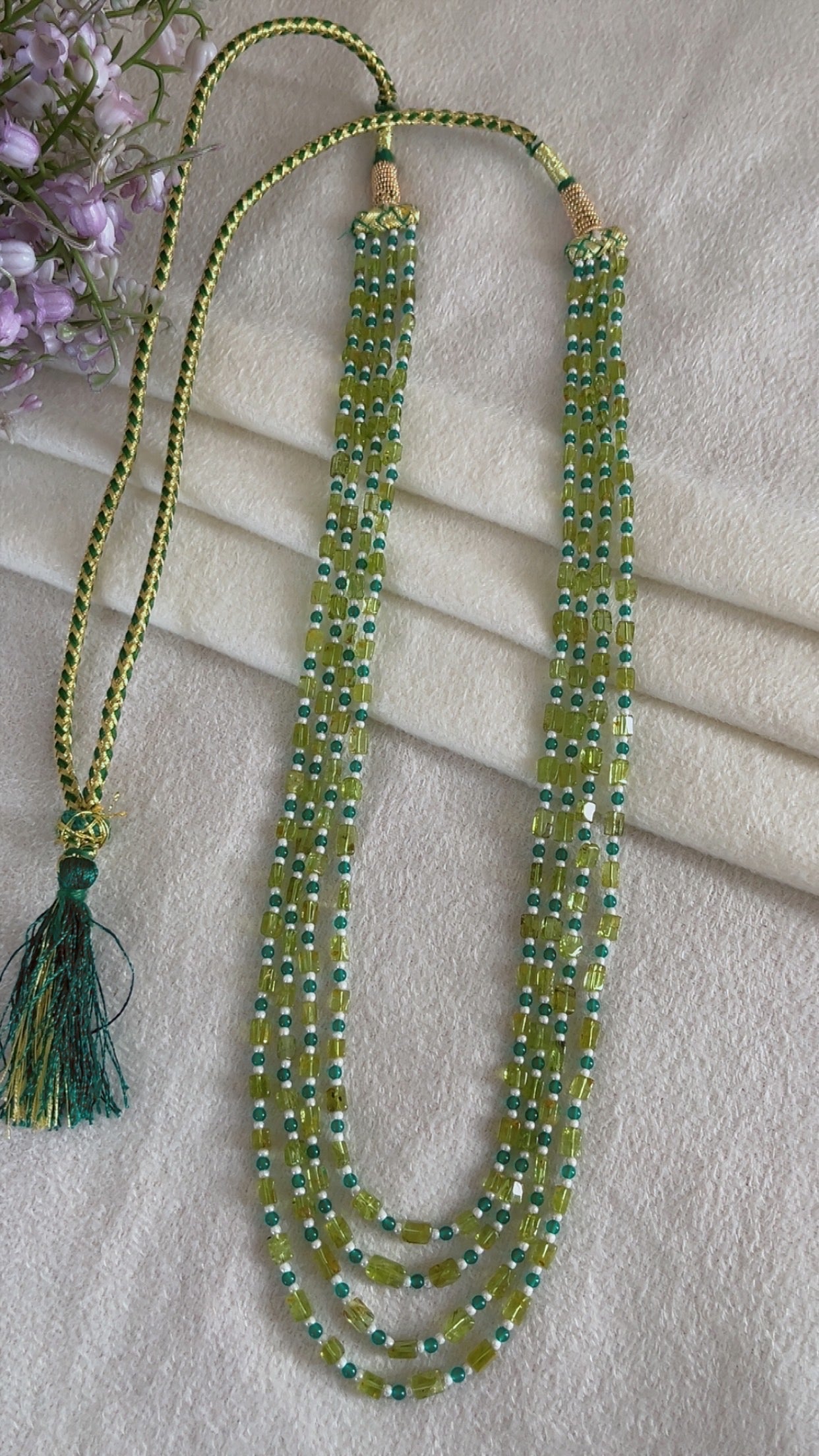 Natural Peridot Green Jade Beads Necklace Jewelry