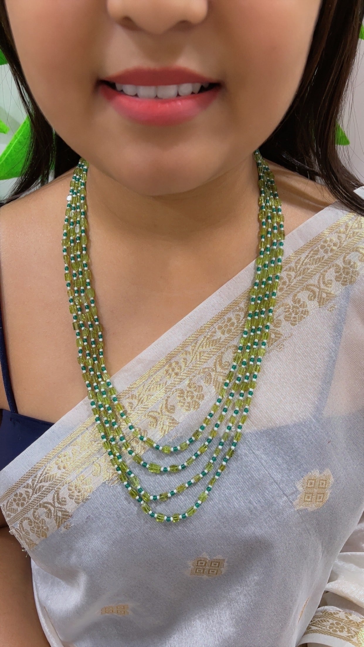 Natural Peridot Green Jade Beads Necklace Jewelry