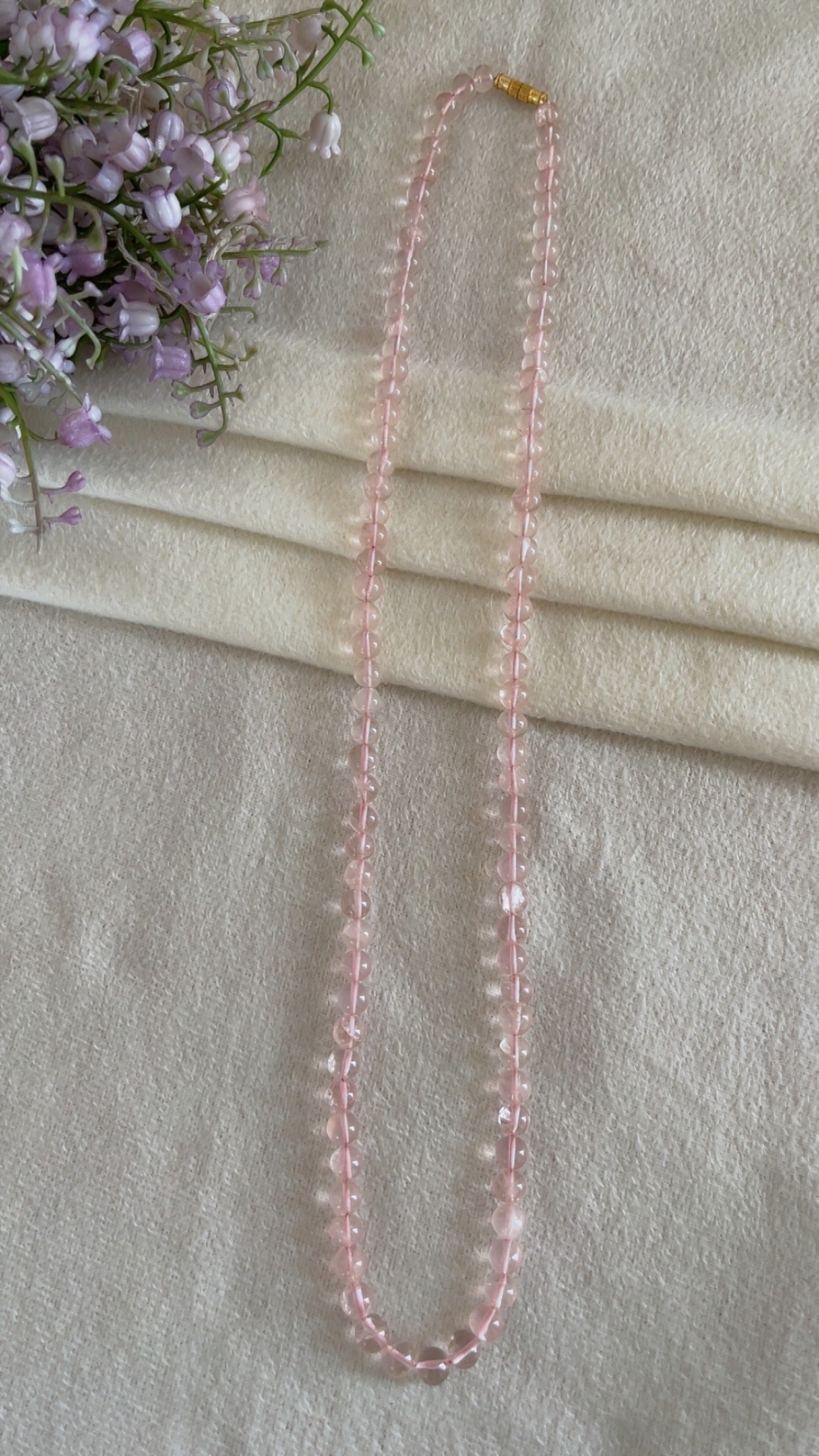 Natural Rose Quartz Beads Necklace Jewelry