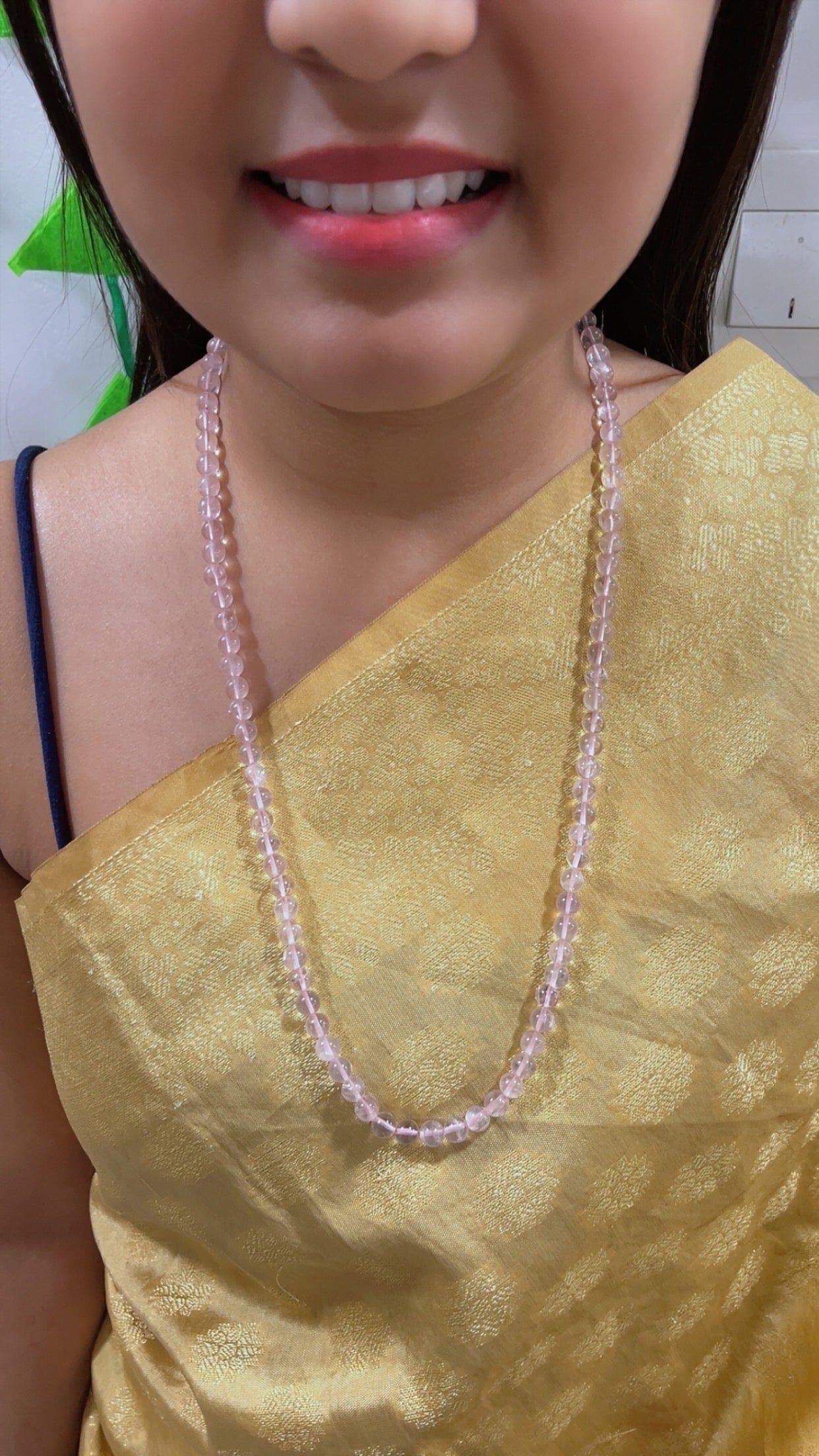 Natural Rose Quartz Beads Necklace Jewelry