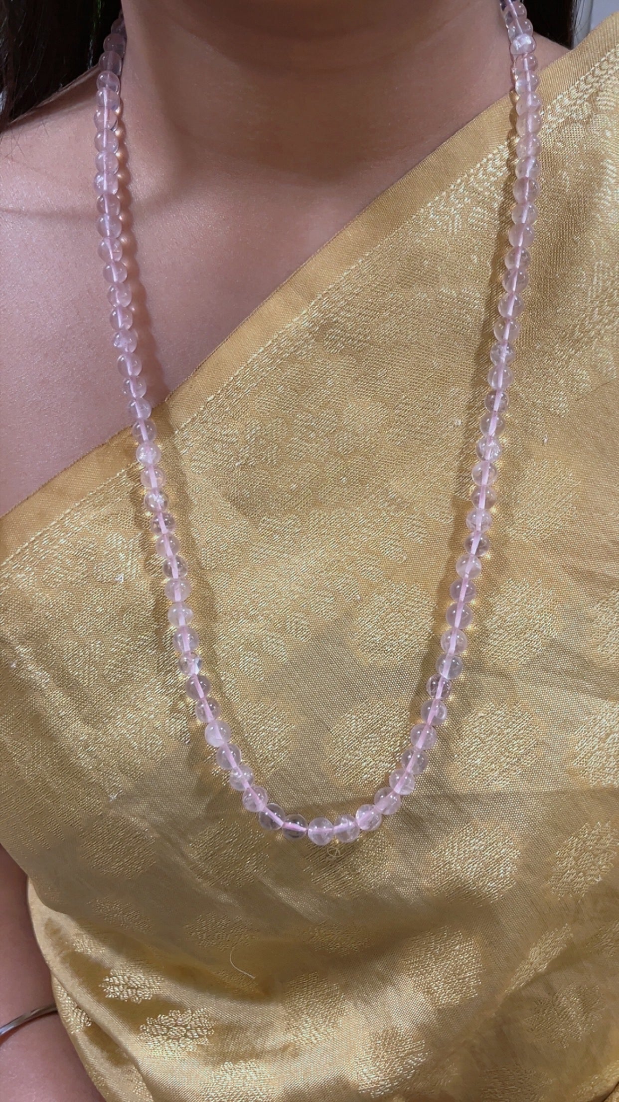 Natural Rose Quartz Beads Necklace Jewelry